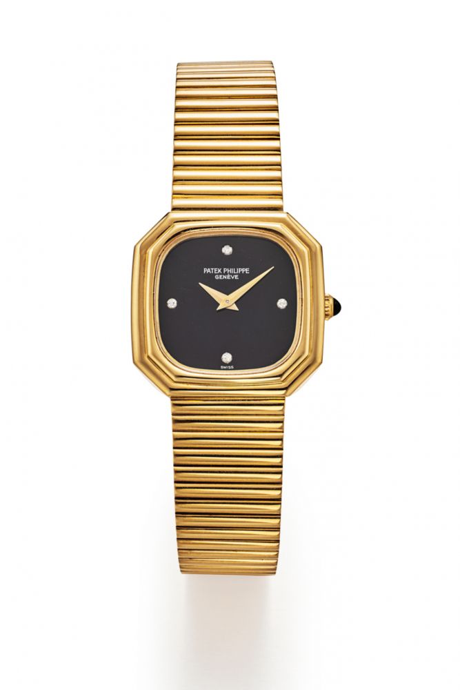 PATEK PHILIPPE REF. 4432-1, DIAMOND-SET BLACK DIAL. 18K YELLOW GOLD AND DIAMONDS