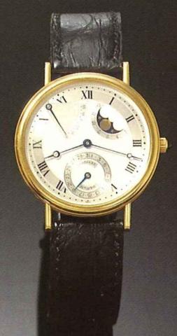 Breguet No 976, Ref. 4601, present series..Fine astronomic, self winding, 18ct gold gentleman's.wristwatch, with date, up-and-down indicator, moon.phases and lunar calendar.