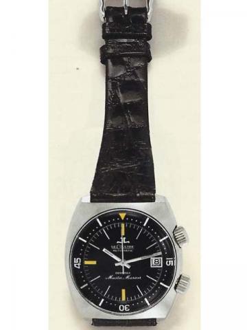 LeCoultre, Master Mariner Deep Sea, Ref. E 558. Produced in 1967.Fine, tonneau-shaped, center-seconds, self-winding, water-resistant, stainless steel diver's wristwatchwith date.