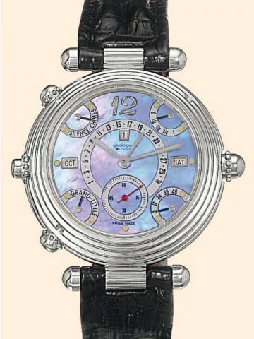 Unique and Most Complicated Wristwatch in the World G_rald Genta, Geneva, Grande Sonnerie - R_trograde No. 1, Ref. G 0026, produced in very few examples in 1996. Exceptionally fine and equally important, ultra-thick, double-train, self-winding, water-resi