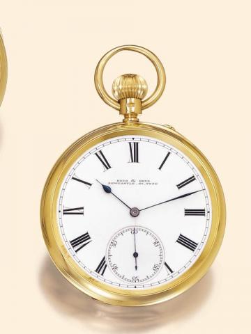 Reid & Sons, by Appointment to Her Majesty and H.R.H. the Prince of Wales, Newcastle on Tyne, No. 52874, hallmarked 1893-94.Very fine 18K gold keyless pocket watch which obtained Class A Certificate at the Key Observatory Timing Contest with 73.5 points.