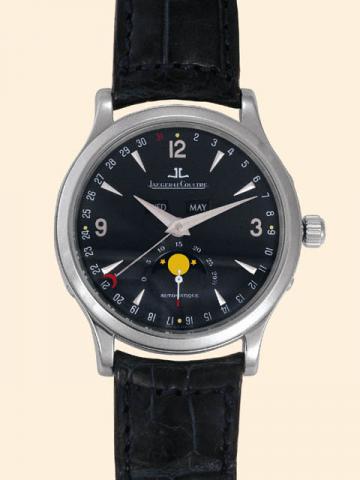 Jaeger LeCoultre, Master Control-1000 Hours-Automatique, Ref. 140.6.98. Produced in a limited edition of 250 examples circa 1996.Fine, astronomic, self-winding, water-resistant, platinum gentleman's wristwatch with 38 hours autonomy, triple date and moon 