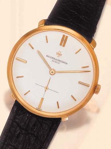 Vacheron & Constantin, Geneve, No. 542973, case No. 373036, Ref. 6317. Produced circa 1957. Fine, flat, 18K yellow gold gentleman's wristwatch.