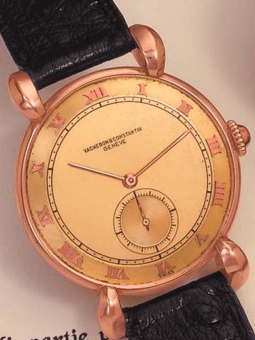 Vacheron & Constantin, Geneve, No. 448011, case No. 285611, Ref. 4321. Produced and sold in 1945. Very fine and unusual large 18K pink gold gentleman's wristwatch. Accompanied by a certificate.