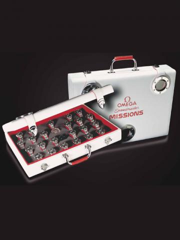 Omega, Speedmaster Collection, Ref. 3599.99. Produced in 1997. Extremely rare and impressive, attach_ case containing 23 Speedmaster watches.