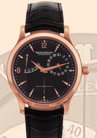 Jaeger-LeCoultre,Master Control 1000 Hours, Automatic, Reserve de Marche, Ref. 140.2.93. S. Produced in the late 1990s. Very fine, self-winding, water-resistant to 5 atm, 18K pink gold gentleman's wristwatch with date, 45-hour power reserve and an 18K pin