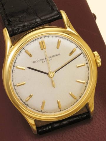 Vacheron & Constantin, Geneve, No. 491856, case No. 328801, Ref. 4127. Produced circa 1949. Fine, center seconds, 18K yellow gold gentleman's wristwatch. Accompanied by a fitted box and certificate.