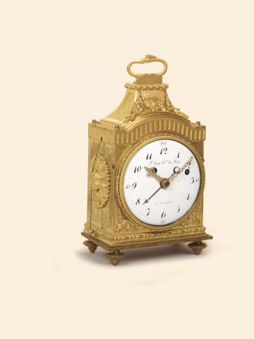 Joseph Gay, Horloger du Roy, a Turin, No. 5623, circa 1780. Fine gilt bronze hour and half-hour, quarter repeating Pendule d