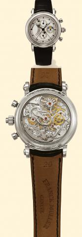 Franck Muller, Geneve, Tourbillon - Split-Seconds - Perpetual - Equation of Time, No. 04, Ref. 1790 QPTR. Produced in the 1990s. Extremely fine and rare, astronomic, platinum gentleman