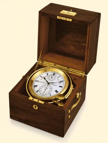 Usher & Cole, Makers to the Admiralty, London, for M/Y Lady Patricia, circa 1880. Fine mahogany two-day marine chronometer with winding indicator with Poole