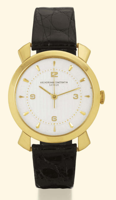 So-called Malta Vacheron & Constantin, Geneve, No. 510262, case No. 343393, Ref. 4716. Made in 1954. Fine and rare, oversized, center-seconds 18K yellow gold gentleman's wristwatch with a yellow gold Vacheron Constantin buckle. Accompanied by a Certificat