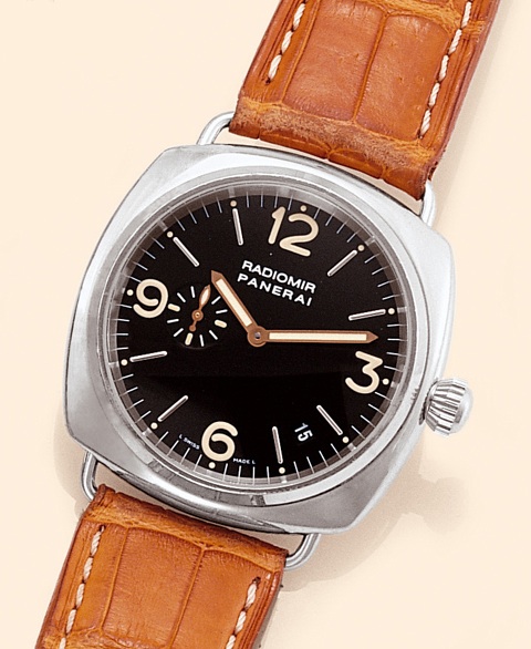 Radiomir Officine Panerai, Firenze 1860, Radiomir, No. C 450/500, Ref. OP 6540. Made in a limited edition of 500 examples circa 2000. Fine and rare, large, cushion-shaped, self-winding, water-resistant to 100 m., 18K white gold diver's chronometer wristwa