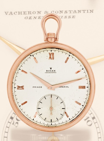 Prince Imperial.Rolex Chronometer, Prince Imperial, Ref. 4503. Made in the 1940s..Very fine, thin, keyless, 18K pink gold pocket chronometer.