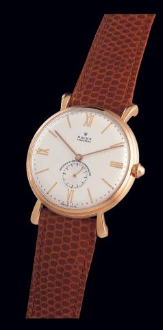 Ref. 4134 Pink Gold.Chronometer.Rolex Perpetual, Officially.Certified Chronometer, Ref. 4134..Case No. 461069. Made in 1946..Fine and very rare, oversized, self-winding.18K pink gold gentleman
