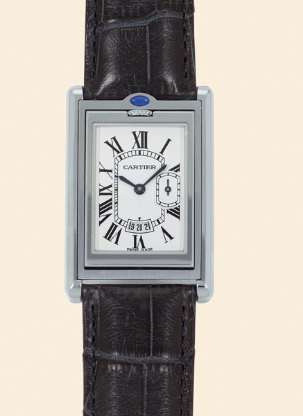 R_versible Basculante.with date.Cartier Paris, Montre-.Bracelet R_versible Basculante, Ref..855778CD/2522. Made circa 2001..Fine, rectangular, stainless steel gentleman
