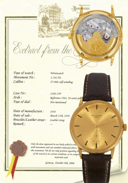 Yellow Gold Ref. 3561.Patek Philippe & Cie, Gen