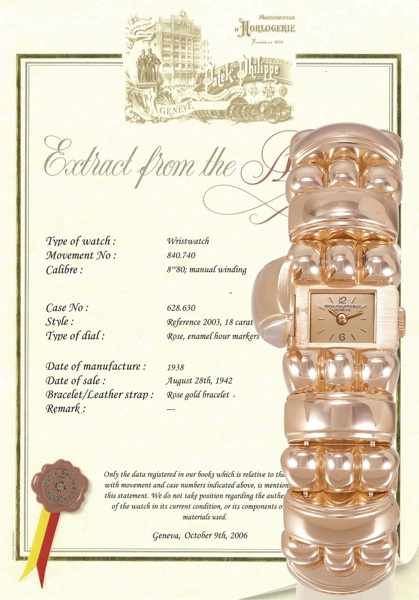 Ref. 2003, Pink Gold.Patek Philippe & Cie.Gen