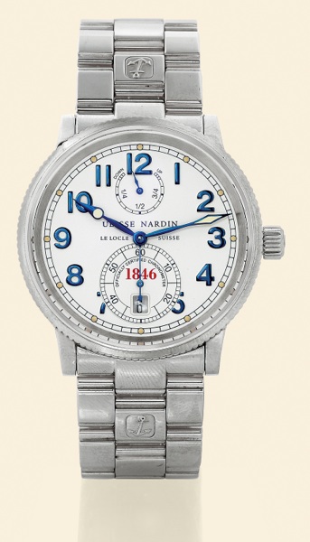 1846 Marine.Chronometer.Ulysse Nardin, Le Locle.Suisse, 1846 Marine Chronometer.Officially Certified Chronometer, Ref..263-22. Made circa 2004..Fine, self-winding, water-resistant.stainless steel gentleman's chronometer.wristwatch with date and a stainles