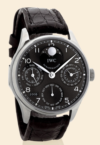 White Gold Portuguese Secular Perpetual Calendar.International Watch Co., Schaffhausen, Portuguese - Perpetual Calendar, Ref. IW502218. Made in 2005..Very fine and rare, large, astronomic, self-winding, water-resistant, 18K white gold gentleman's wristwat