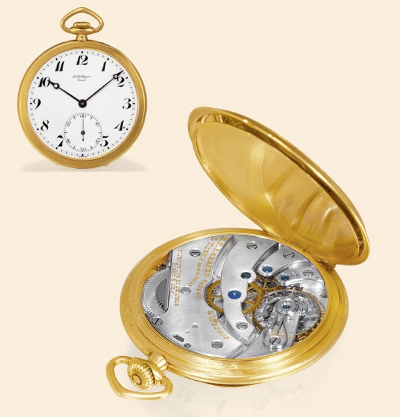 H.R. Ekegren, Geneva, No. 87801. Made by E. Koehn for J.E. Caldwell & Co, Philadelphia, circa 1920..Very fine, keyless, 18K yellow gold pocket watch.