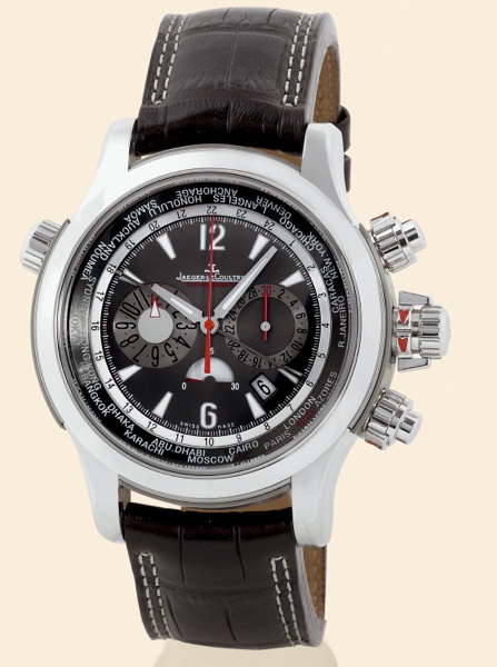 Extreme World Chronograph.Jaeger-LeCoultre, Master Compressor -.Extreme World Chronograph, No. 0216.No. 150/200, Ref. 150.6.22. Made in a limited edition of 200.pieces in 2005..Very fine and rare, oversized, self-winding, water-resistant.world time, plati