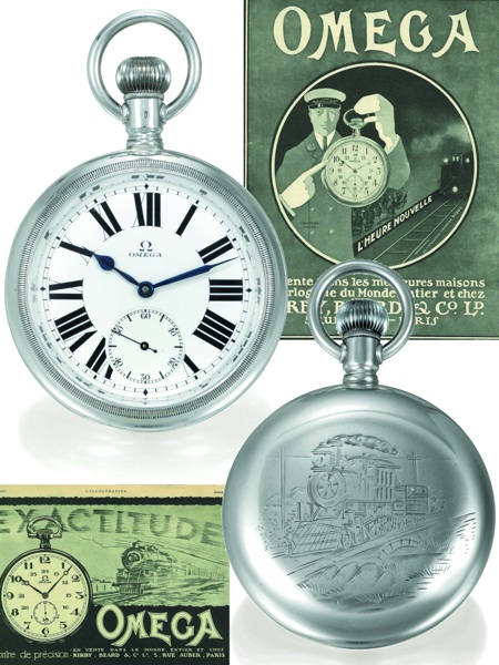 IZMIR-KASABA RAILWAY.Omega, No. 4412049, case No. 5108647, Ref. 508.20. Made in 1912..Very fine and rare, silver railway man