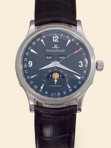 Jaeger LeCoultre, Master Control-1000 Hours-Automatique, Ref. 140.640.986, No 238. Made in a limited series.of 250 examples, sold in 2001..Fine, astronomic, self-winding, water-resistant, platinum gentleman's wristwatch with 38-hour autonomy.triple date a