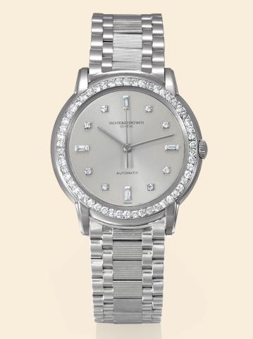 Ref. 6465 Platinum & Diamonds.Vacheron Constantin, Geneve, Automatic.No. 545597, case No. 374917, Ref. 6465..Made in 1960..Fine and very rare, platinum and diamond-set, center.seconds, water-resistant, self-winding gentleman