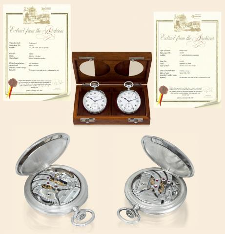 Reference 739, Pair of deck chronometers.Patek, Philippe & Cie., Gen