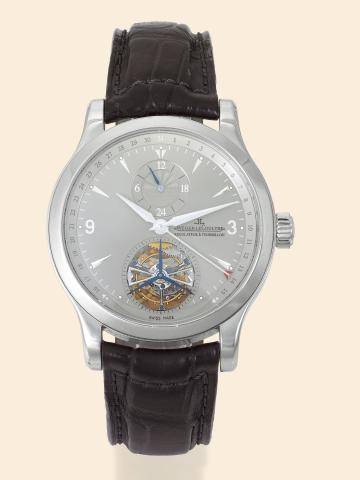 Master Tourbillon.Jaeger-LeCoultre, Master Tourbillon - 1000 Hours, No. 187/300, Ref. 146.6.34.S. Made in a.limited edition of 300 pieces in 2006..Very fine and rare, self-winding, water-resistant, platinum gentleman's wristwatch with visible one-minute.t