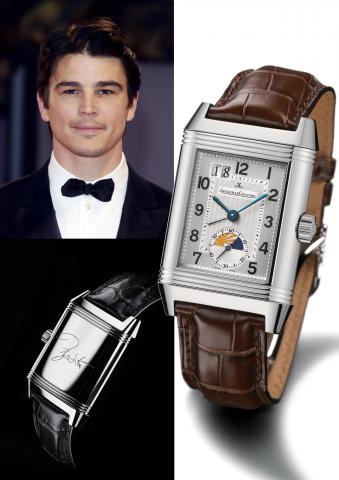 Josh Hartnett.Jaeger LeCoultre, Reverso Grande Automatique Ref. 3038420. Made in 2007..Very fine, self-winding, water resistant, rectangular stainless steel gentleman's reversible wristwatch with two time zone indication, large date display, day-night ind