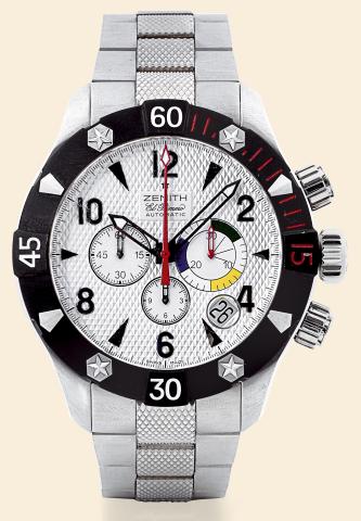 Defy Classic Chrono Aero.Zenith, Defy Classic Chrono Aero, El Primero.Automatic. Made in 2006..Fine, oversized, self-winding, water-resistant, stainless steel.wristwatch with round-button chronograph, registers, date.and a stainless steel Zenith link brac