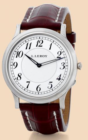 Osmior.L. Leroy, Osmior _ M_canique Extra Plate..Made circa 2000..Very fine, large and extra thin, 18K white gold wristwatch.