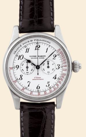 Single Button Chronograph.Ulysse Nardin, Le Locle, Swiss, Chronograph Monopusher.- 175