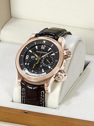 Pink Gold.Master Compressor Geographic.Jaeger-LeCoultre, Master Compressor.Geographic - 1000 Hours. Ref. 146.2.83, No. 0361..Made in the early 2000s..Very fine, large, two time-zone, center-seconds, selfwinding.water-resistant, 18K pink gold wristwatch.wi