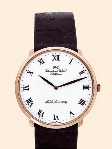 Portofino _ No. 001.International Watch Co., Schaffhausen, Portofino - 125th Anniversary, No. 001/ 125, Ref. 2411. Made in a.limited edition of 125 pieces in 1993 to commemorate the 125th Anniversary of the International Watch Co..Very fine and elegant, t