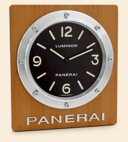 Officine Panerai, Firenze.1860, Ref. PAM 00174..Made in 2006..Fine wall clock with quartz movement..Accompanied by the original fitted box and.certificate.
