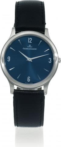 Platinum Ultra Thin.Jaeger LeCoultre, Master Control 1000 Hours, movement No. 5034677, No. 220/250, Ref. 145.6.79 S. Made in a.limited series of 250 examples circa 2000..Fine and rare platinum ultra thin wristwatch. Accompanied by a fitted box and certifi