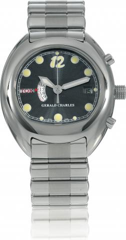 Renaissance World Time Steel.Gerald Charles, Renaissance.No. 012, Ref. GC11. Made in 2006..Fine, self-winding, water-resistant, worldtime.center-seconds stainless steel wristwatch.with independently adjustable.24-hour indication and city indication.date, 