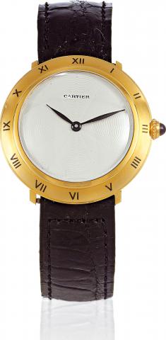 Disco Volante.Cartier, case No. 027957, Ref. 7980. Made in the 1960s..Fine, 18K yellow gold wristwatch with an 18K yellow gold.Cartier deployant clasp.