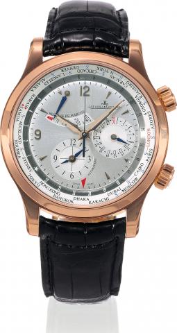 Master World Geographic.Jaeger-LeCoultre, Master Control 1000 Hours World Geographic. No..464/500, Ref. 146.2.32.S. Made in a limited edition of 500 pieces Sold on November.19, 2007..Very fine and unusual, large, two-time-zone, center-seconds, self-windin