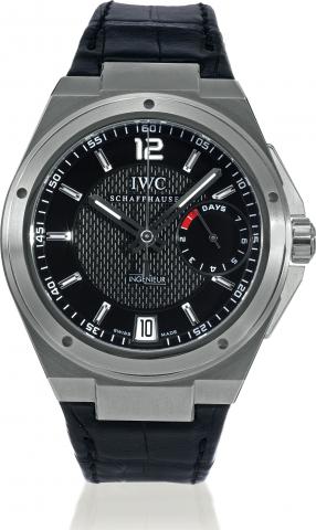 Big Ingenieur.International Watch Co., Schaffhausen, Big Ing_nieur.7 Days Power Reserve, movement 3070314, case No..3265150, Ref. 5005. Sold on September 17th, 2007..Fine, large, tonneau-shaped, center seconds, self-winding, waterresistant.anti-magnetic, 