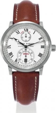 1846 Marine Chronometer.Ulysse Nardin, Le Locle, Suisse, 1846 Marine Chronometer, Officially Certified Chronometer, case No. 3245, Ref..263-22. Made circa 2000..Fine, self-winding, water resistant, stainless steel chronometer wristwatch with date, power r