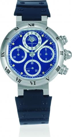 Platinum Chronograph.Gerald Genta, Chronograph.case No. 65250, Ref. G3476.7. Made in.the 1990
