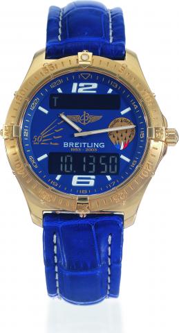 Patrouille De France, 50th.Anniversary.Breitling, Aerospace, Patrouille de France.1953-2003, No. 3/5, case No. 492839, Ref..K75362. Made in a limited series of 5 examples.to celebrate the 50th anniversary of the.Patrouille de France in 2003..Fine and very