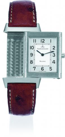 The Golf Player.Jaeger LeCoultre, Reverso, case No. 2144323, Ref..250808. Made circa 2000..Fine, rectangular, reversible, stainless steel wristwatch with a.stainless steel Jaeger LeCoultre deployant clasp. Accompanied.by guarantee and instruction booklet.