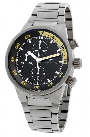 Aquatimer _ Split-Minute Chronograph.International Watch Co., Schaffhausen, Aquatimer _.Split-Minute Chronograph, caseNo. 3090691, Ref. 3723.Made in.2005..Very fine, self-winding,water-resistant, titaniumdiver's wristwatch.with round button split-minute f