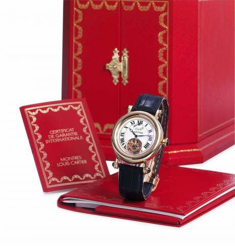 Diabolo Tourbillon.Cartier Diabolo Tourbillon, case No.T1107, Ref. 2050. Made in the 1990