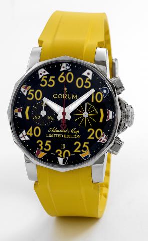 Admiral's Cup Limited Edition.Corum, Retailed by East Coast Jewelry, No. 04/50, Ref..985.741.20.Made in a limited edition of 50 pieces to commemorate.the 20th Anniversary of East Coast Jewelry in 2006. Accompanied.by an extra Corum stainless steel and rub