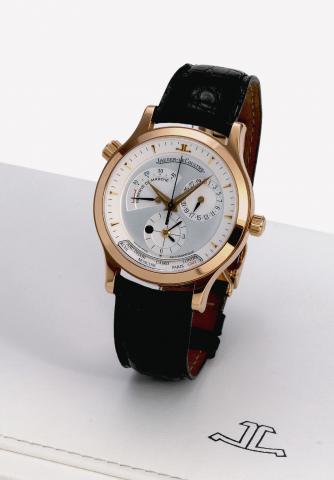 G_ographique.Jaeger-LeCoultre, Master Control 1000 Hours -.G_ographique, No. 2664, Ref. 142.2.92. Made circa 2000..Very fine, World Time, center-seconds, self-winding, waterresistant.18K pink gold wristwatch with date, 40-hour power.reserve, day and night